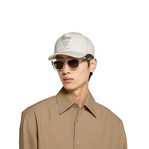 Printed cotton canvas baseball hat