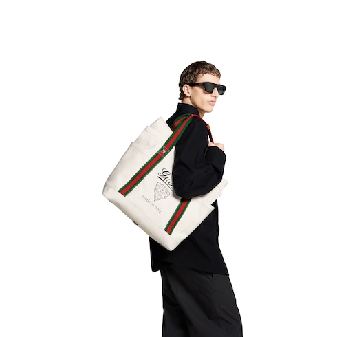 Borsa shopping in tessuto stampato misura grande 