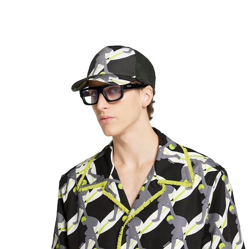 Printed cotton canvas baseball hat