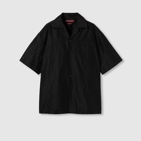 Camicia in cotone-seta GG faille