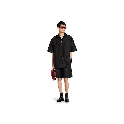 Camicia in cotone-seta GG faille