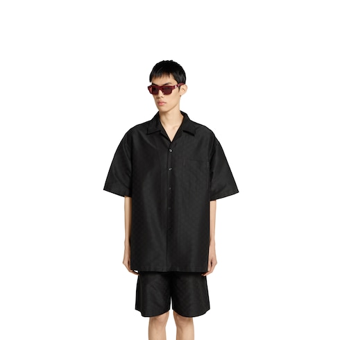 Camicia in cotone-seta GG faille