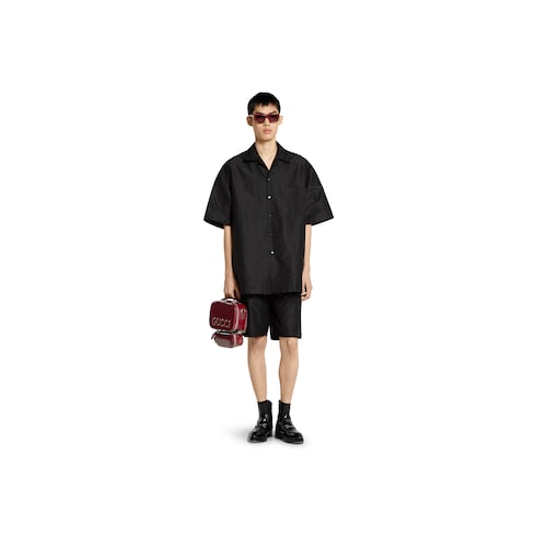 Shorts in cotone-seta GG faille
