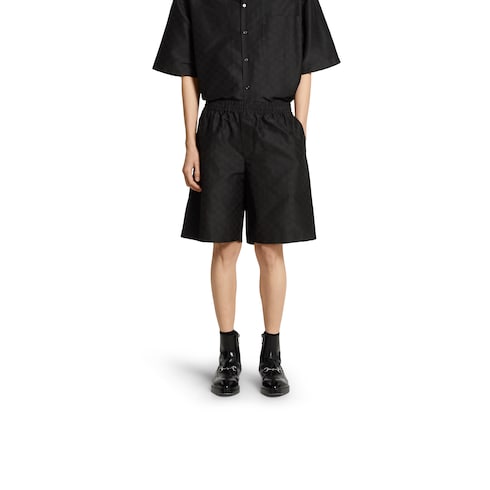 Cotton-silk GG faille short shorts