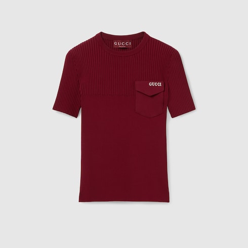 Maglia in tessuto a coste con intarsio