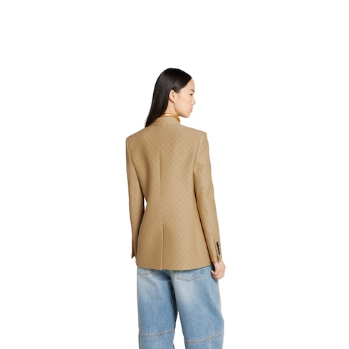 Blazer aus GG Jacquard aus Seiden-Woll-Crêpe