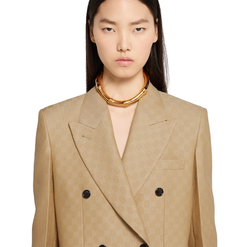 Blazer aus GG Jacquard aus Seiden-Woll-Crêpe