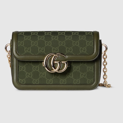 Gucci Go small shoulder bag in forest green GG canvas Gucci Go small shoulder bag in forest green GG canvas