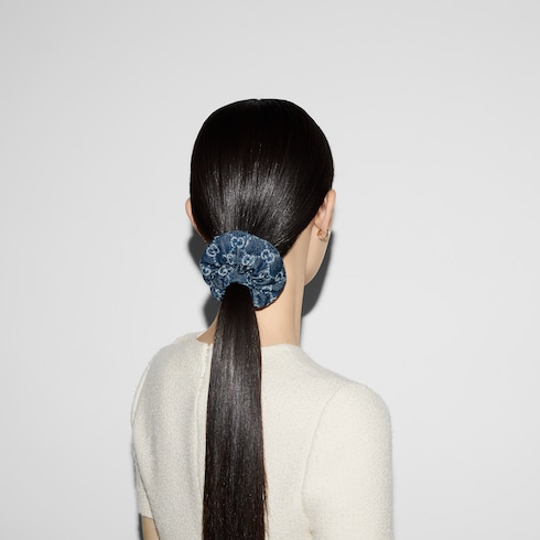 GG denim scrunchie