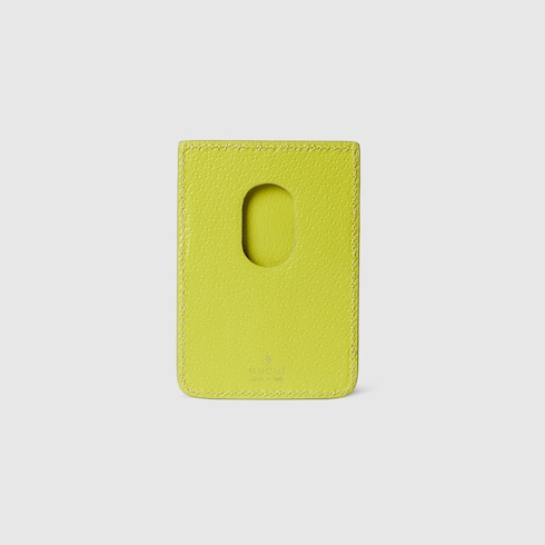 Tarjetero magnético con ribete verde ácido