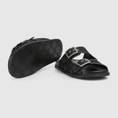 Men's slide sandal with buckles