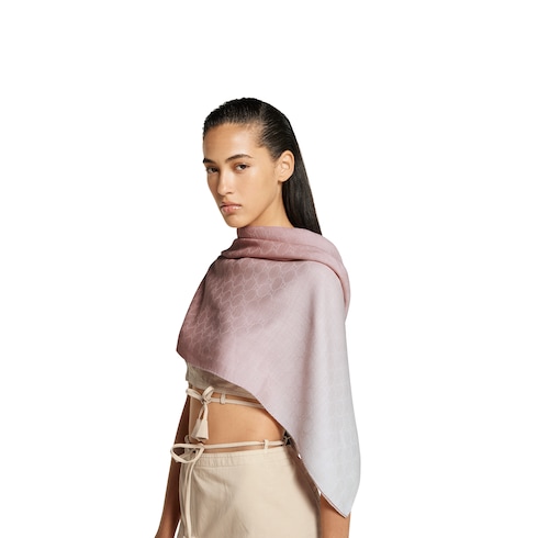 GG wool silk jacquard shawl