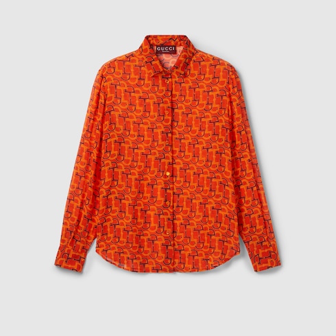 Printed silk shirt