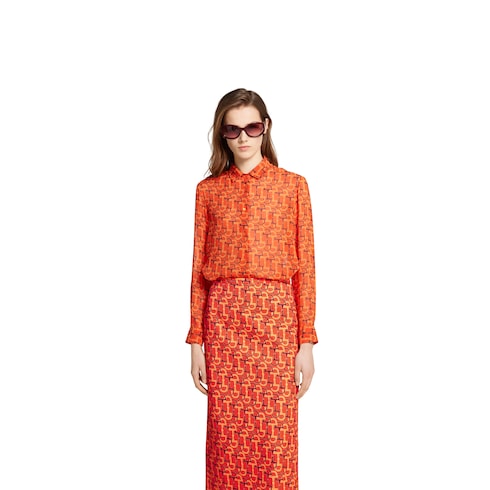 Printed silk shirt