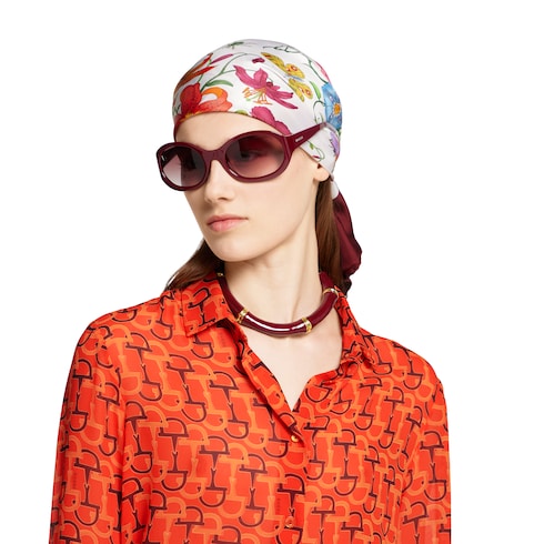 Printed silk shirt