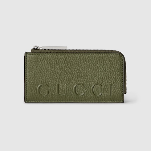 Zip card case with logo