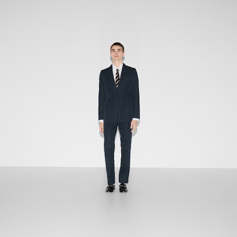 Giacca in twill di cotone goffrato