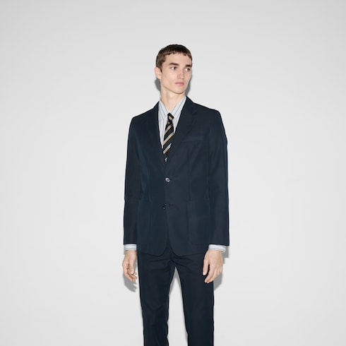 Giacca in twill di cotone goffrato