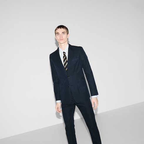 Giacca in twill di cotone goffrato