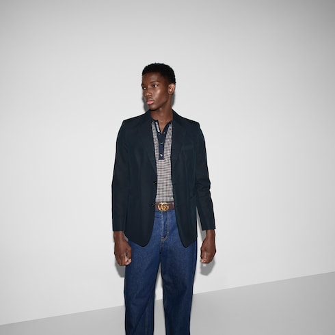 Giacca in twill di cotone goffrato
