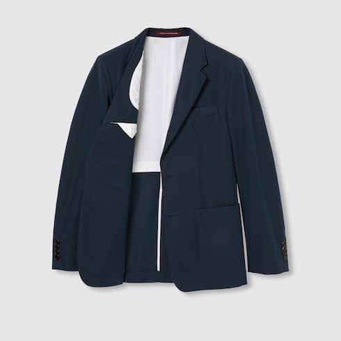 Giacca in twill di cotone goffrato