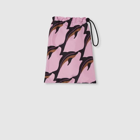 Printed technical poplin swim short