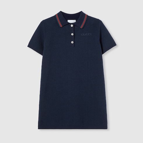 Abito polo bambino in cotone con ricamo