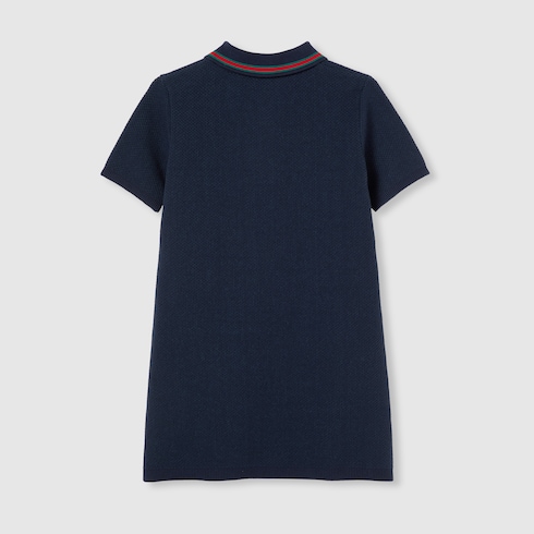 Abito polo bambino in cotone con ricamo