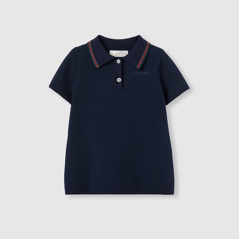 Baby cotton polo dress with embroidery