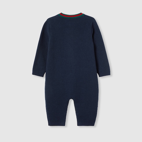 Tutina neonato in cotone con ricamo