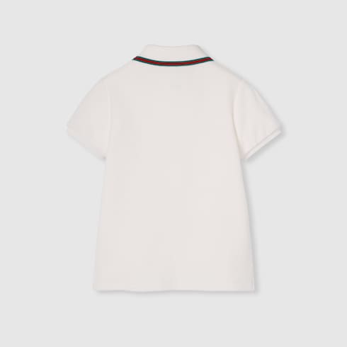 Polo bambino in cotone con Web