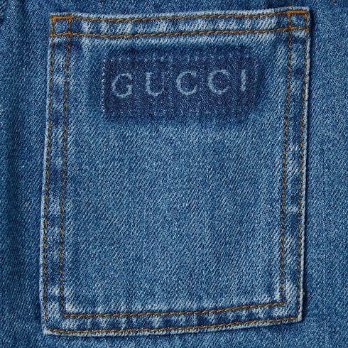 チルドレンズ〕レーザー デニム ショートパンツブルー | GUCCI公式