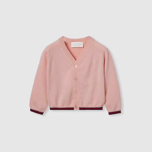 Cardigan neonato in lana con Web