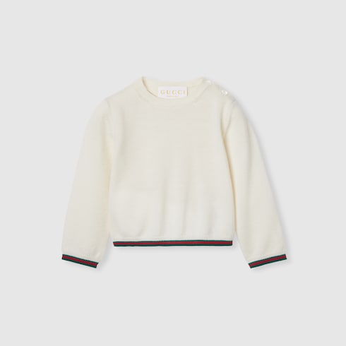 Maglione neonato in lana con Web