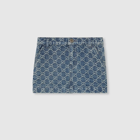 Children's GG denim skirt