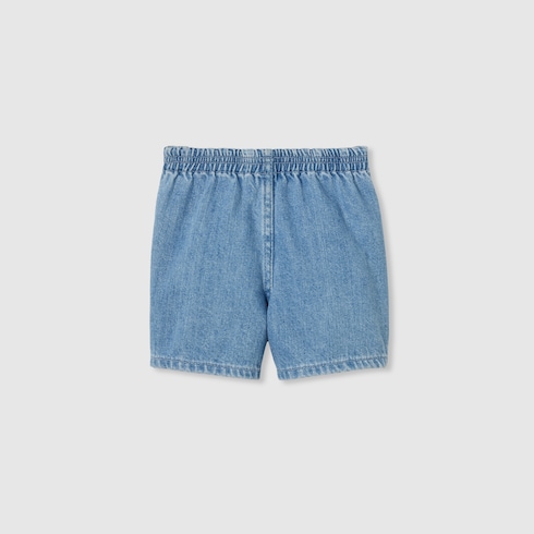 Shorts neonato in denim con Web