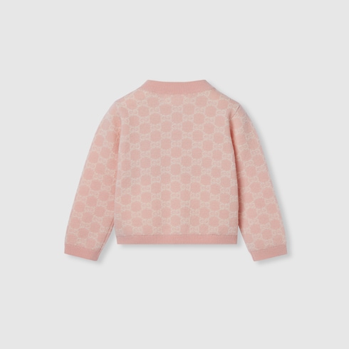 Cardigan neonato in jacquard di lana GG