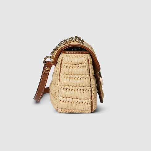 Borsa a spalla GG Marmont intrecciata misura media