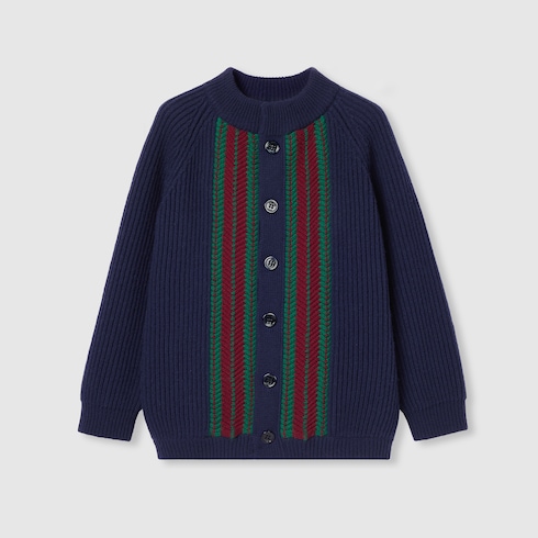 Children's wool cardigan with Web