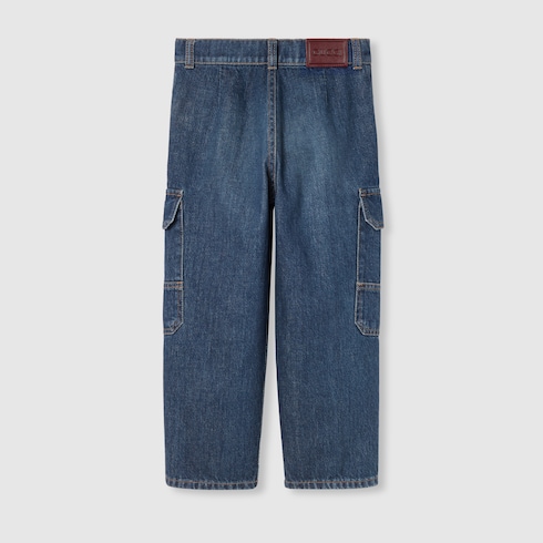 Pantalone bambino in denim con Web