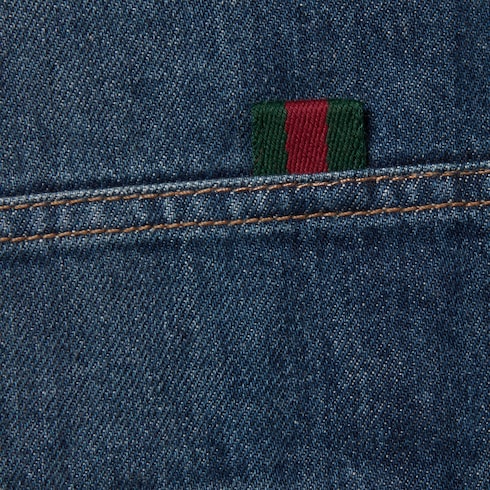 Pantalone bambino in denim con Web
