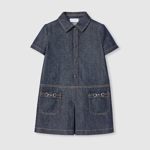 Vestido infantil de denim con Horsebit
