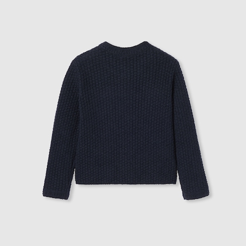 Cardigan pour enfant en laine avec bande Web