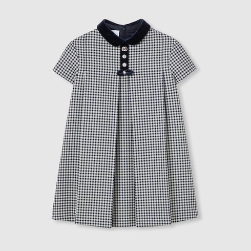 Robe pour enfant en laine à motif Vichy