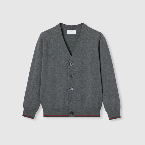 Cardigan bambino in lana con Web
