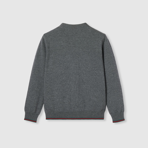 Cardigan bambino in lana con Web