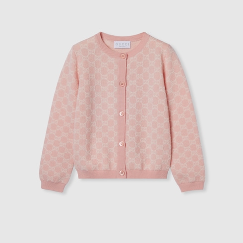 Cardigan bambino in jacquard di lana GG