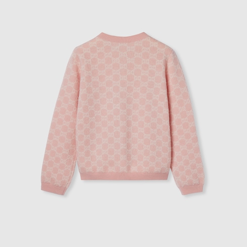 Cardigan bambino in jacquard di lana GG