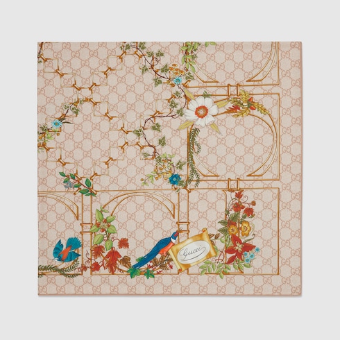 Printed silk twill carré