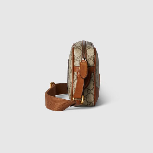 GG Emblem embossed super mini bag in Beige GG Canvas | GUCCI® SI GG Emblem embossed super mini bag in Beige GG Canvas | GUCCI® SI